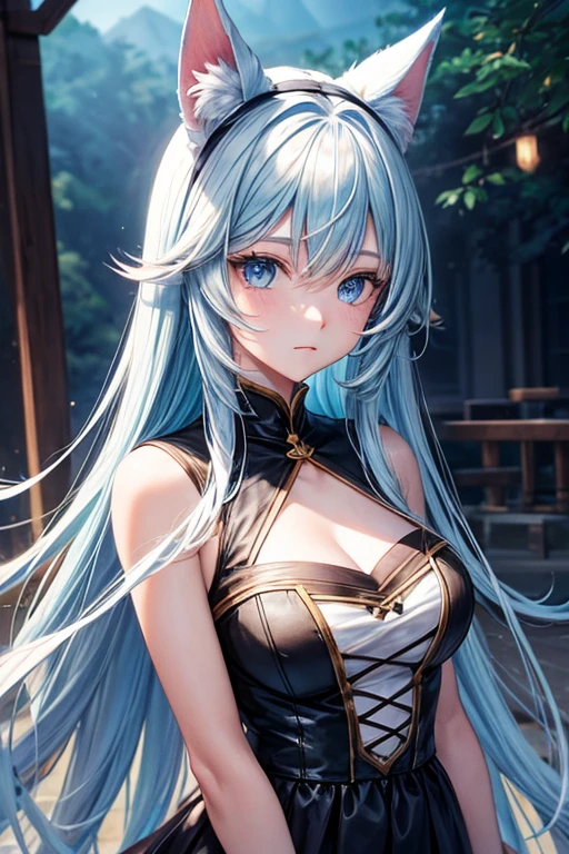 Long Hair, blue eyes, Animal ears, masterpiece,