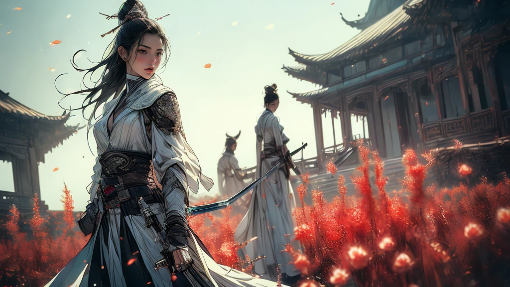 (In 8K,Highest quality,masterpiece),(Realistic,RAW Photos,Super Fine Clear),Realistic Light,Detailed skin,Beautiful woman,((25-year-old female, Beautiful assassin:1.5)),Thin legs、fine grain,Long Hair, Detailed fingers、thin、Sexual,Expressions of ecstasy,garden, Camellia,Flower Storm, Super large , Elastic and firm bust