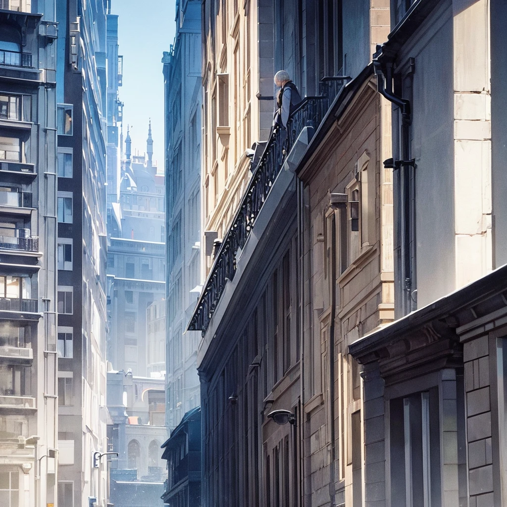 White-haired blue-eyed boy carrying beautiful brown-haired dragon girl, naked, but he gives him his coat to cover himself, in buildings intended, great high quality artwork