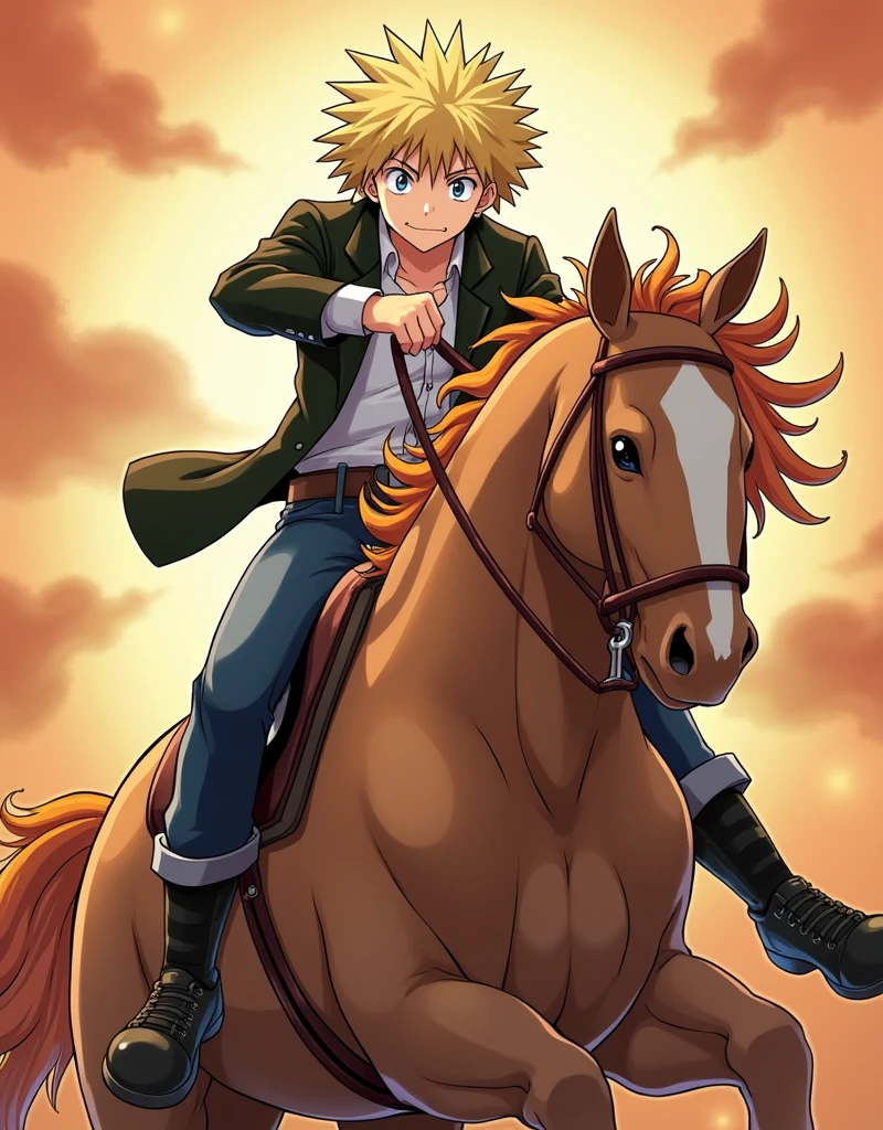 Bakugo Katsuki riding Endeavor's cock My Hero Academia art sex gay NSFW