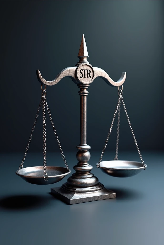 A scale with the letters STR for a 3d company logo