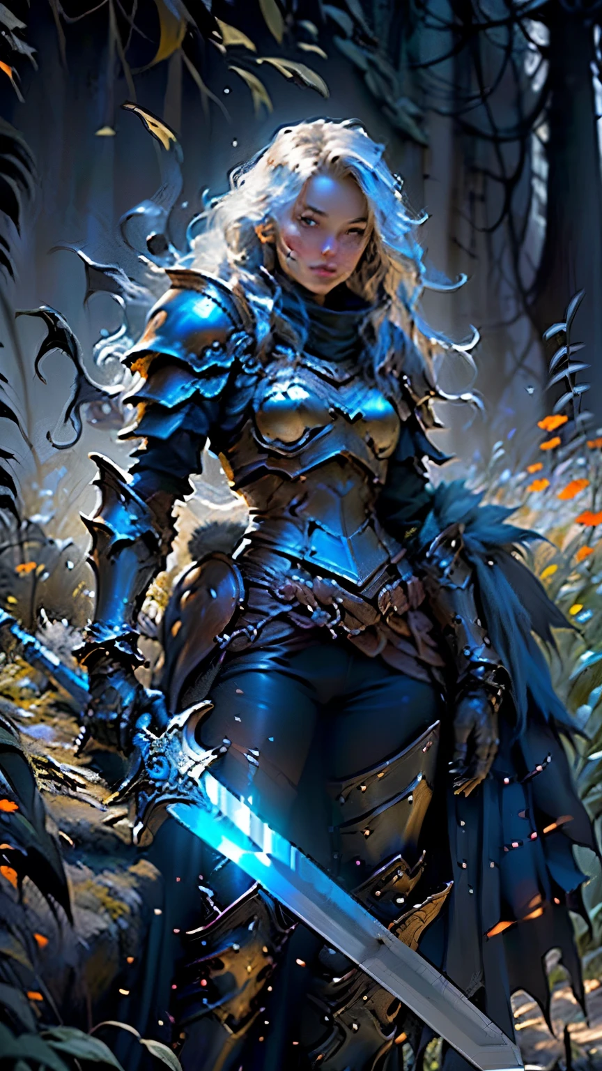 a woman in armor holding a sword in a field, fantasy paladin woman, dark armor, female rider, death knight, dark warrior, dark fantasy style art, pale black armor, of a beautiful female rider, epic fantasy art style, fantasy warrior, a fantasy warrior, female paladin photo, death knight, detailed fantasy art, beautiful female rider