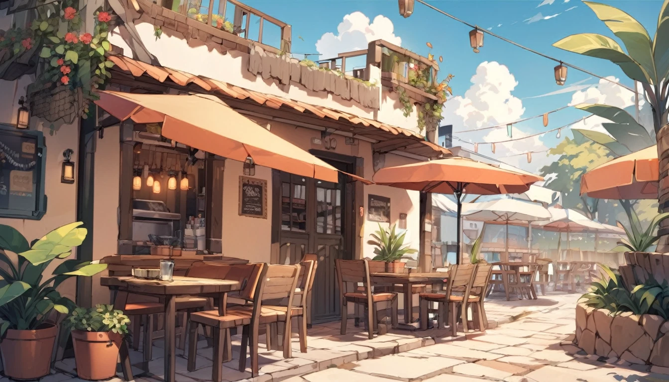 Roadside Mexican cafe terrace