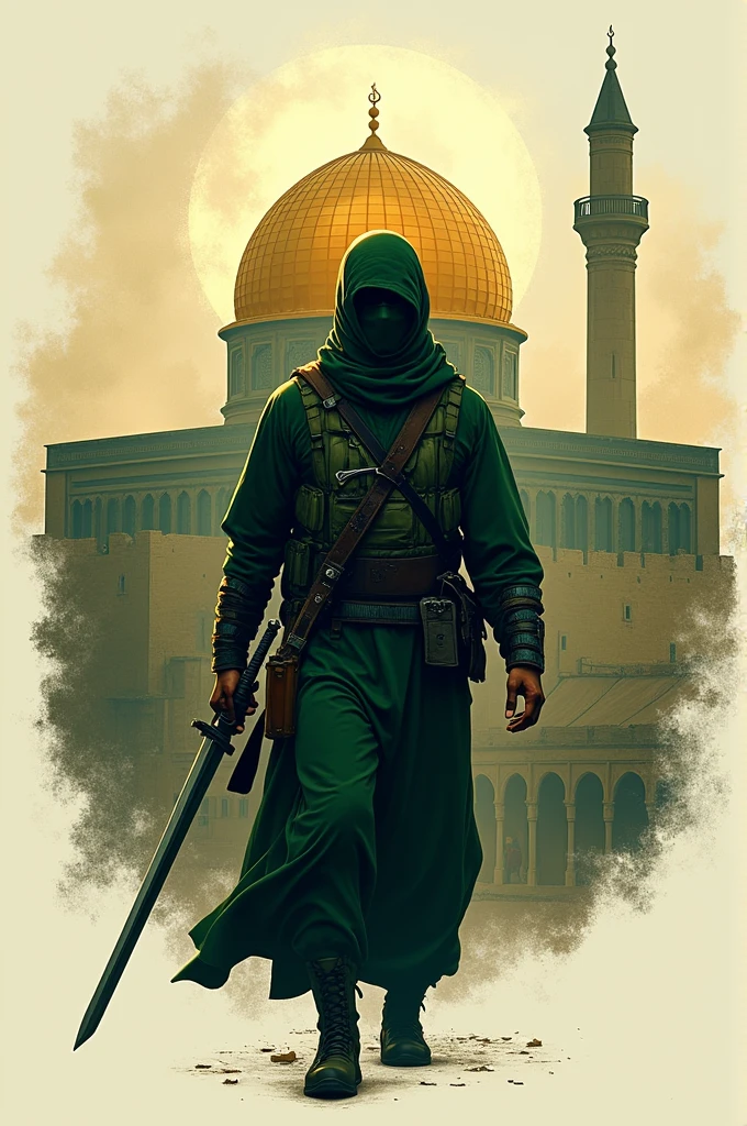 Logo for mujahid who take back masjid al aqsa