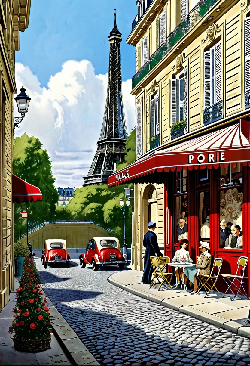 a little love, 8k, hyper detailed, Paris, vintage, concept art for movie