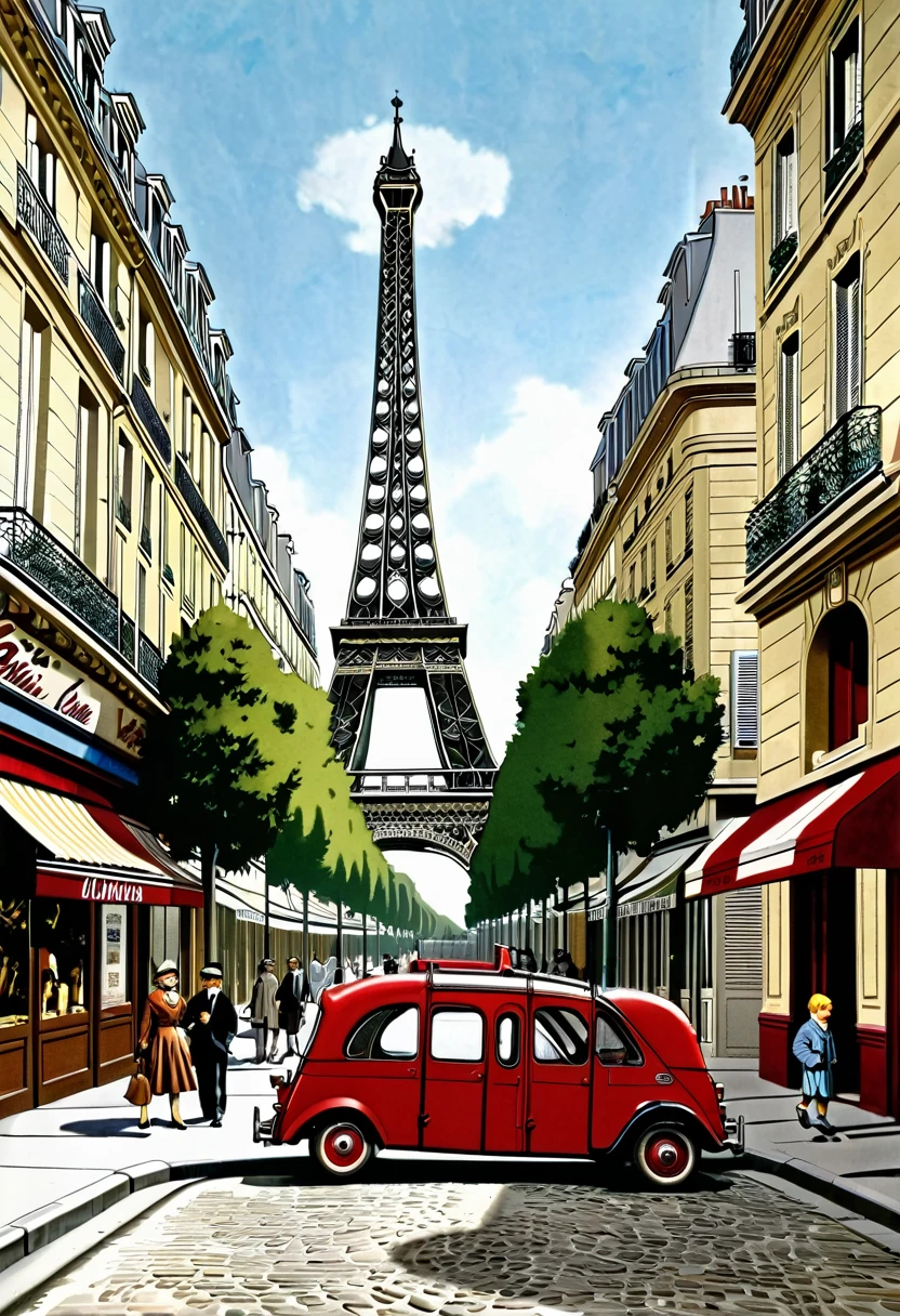 a little love, 8k, hyper detailed, Paris, vintage, concept art for movie