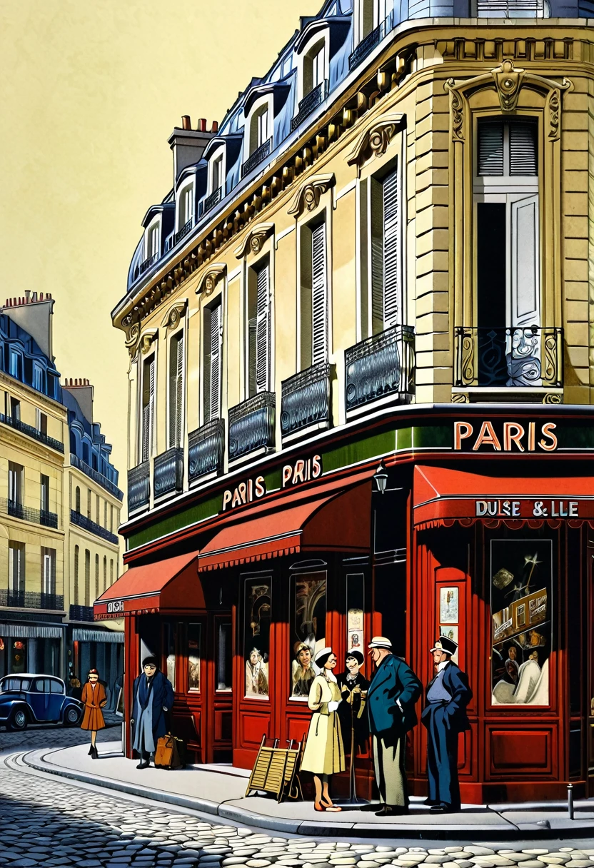 a little love, 8k, hyper detailed, Paris, vintage, concept art for movie