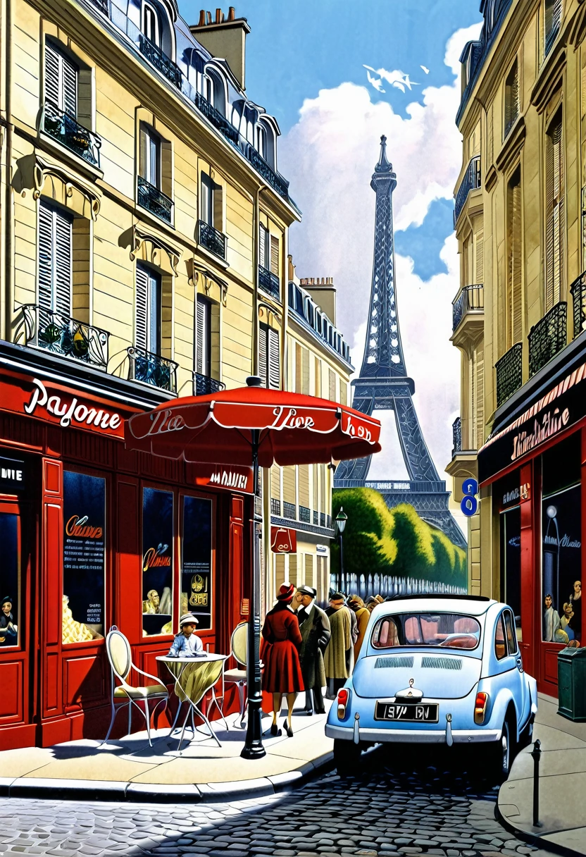 a little love, 8k, hyper detailed, Paris, vintage, concept art for movie