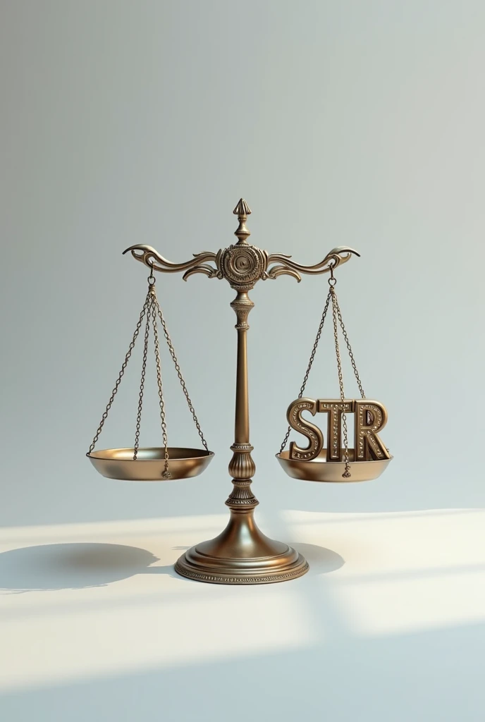 A scale with the letters STR on the back for the logo
