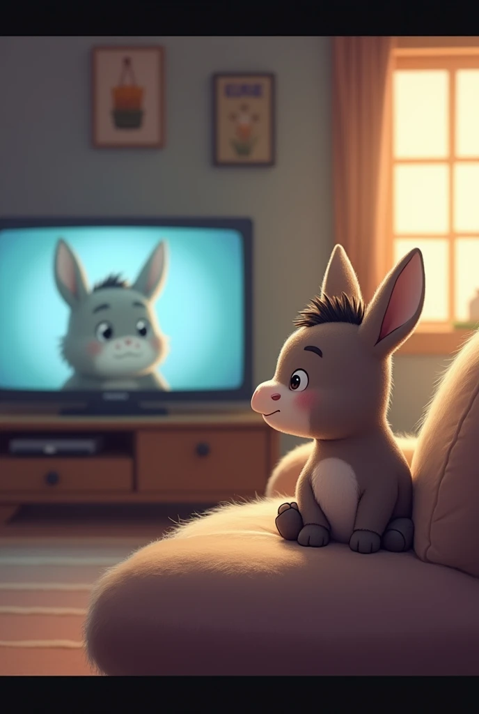 Little Donkikong watching TV