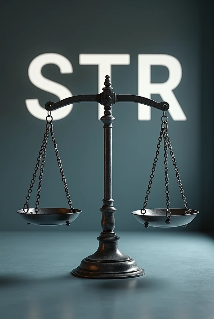 A scale with the letters STR in the background