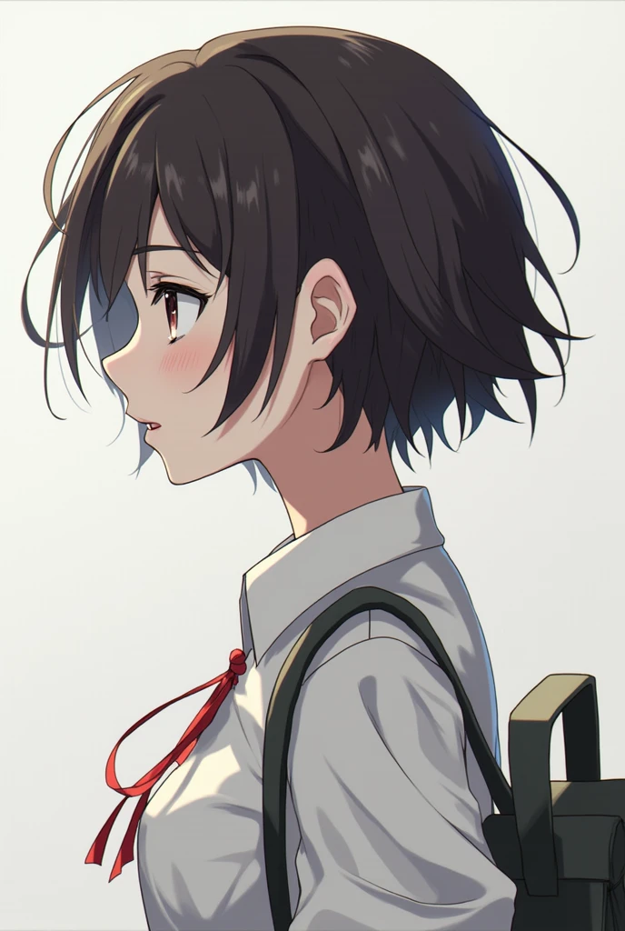 Short-haired girl, Profile view of a girl,1 person,Beauty
