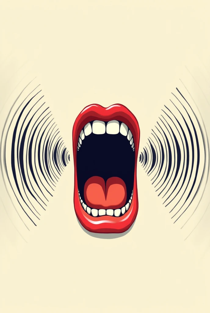 Mouth with sound coming out. Vector art
