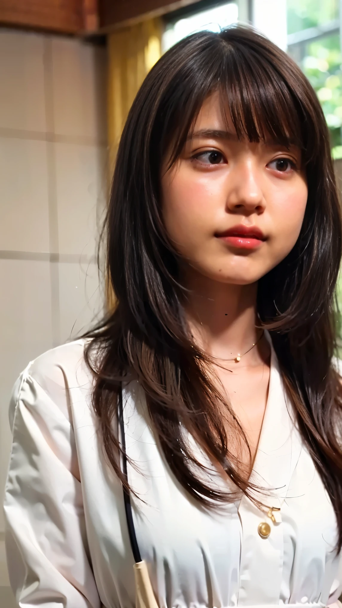 Everything modern:1.66, Cute Japanese Women Photos, smile, 20-year-old, Oil and hair palm for one-length straight hair:1.55, (photo Realistic:1.4), (hyper Realistic:1.4), (Realistic:1.3), (Smoother lighting:1.05), (Improving the quality of cinema lighting:0.9), 32K, 1 girl,20-year-oldの女の子, Realistic lighting, Backlight, The light shines on your face, Ray Tracing, (Bright light:1.2), (Improvement of quality:1.4), (Highest quality Realistic textured skin:1.4), fine grain, Detailed face,(smile:1.0), (Emphasis on face close-up:1.3), (Enhances the beauty of skin texture:1.1),((Extremely precise and accurate anatomy:1.0)), (Enhances the beauty of skin texture:1.1), Clean and glowing skin, mesh, thin:1.2, (Realistic:1.3), Realisticなライティング, (Smoother lighting:1.05), 32K, One Japanese woman, fine grain, Detailed face, (Film Grain:1.1),(Accentuates body lines:1.1), High resolution, Natural look, Kind eyes, Improves hair quality, Delicate light and shadow, Transparent muscles, Graceful pose, Beautiful Eyes, Sharp details, Soft light reflection, Beautiful contours, Delicate skin tone, Fine hair texture,Cute Japanese Women Photos,