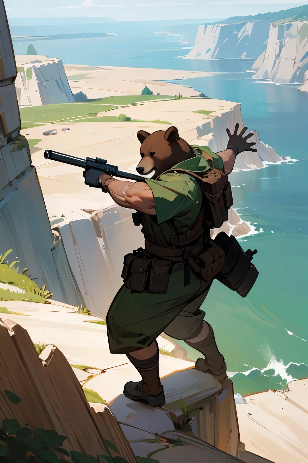 Armed Bear、mercenary、Passing between the cliffs(Unpaved road)、