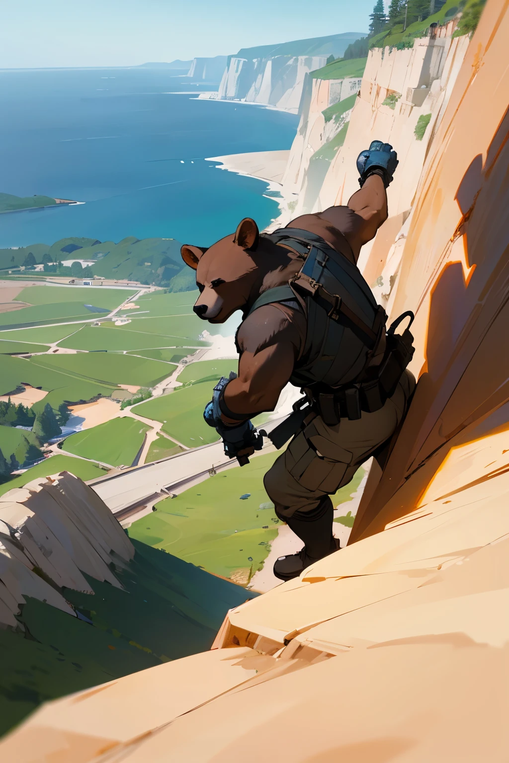 Armed Bear、mercenary、Passing between the cliffs(Unpaved road)、