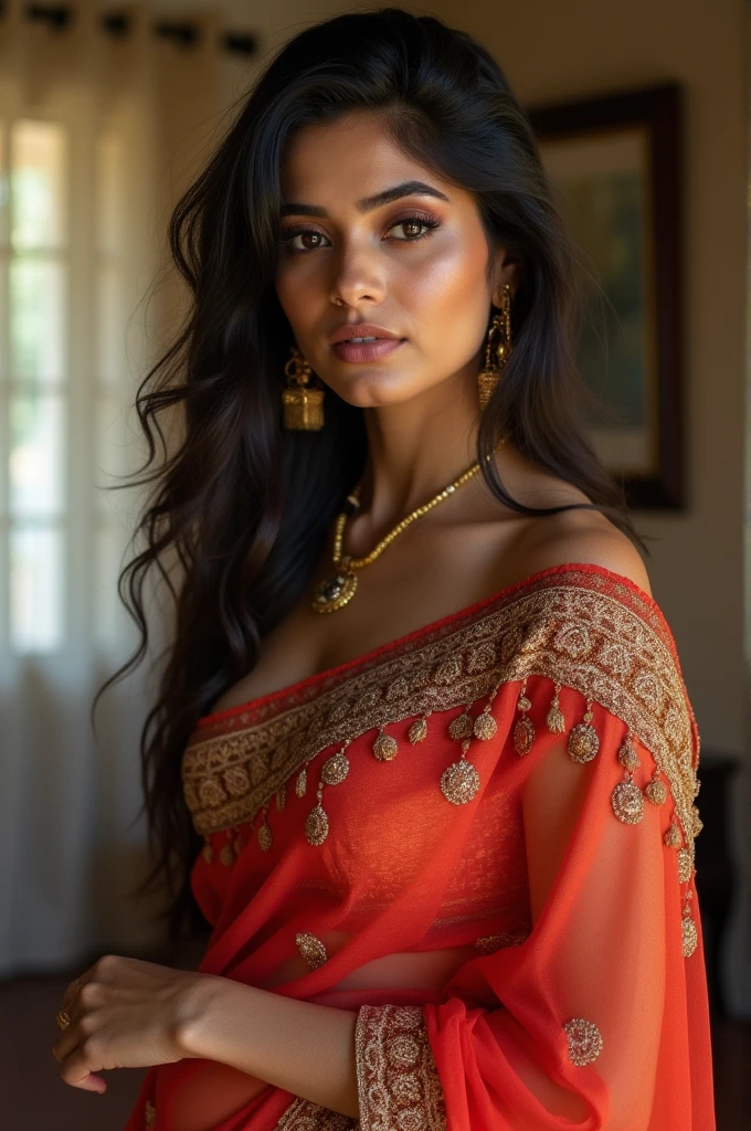 Bengali girl huge tits and ass naked in saree