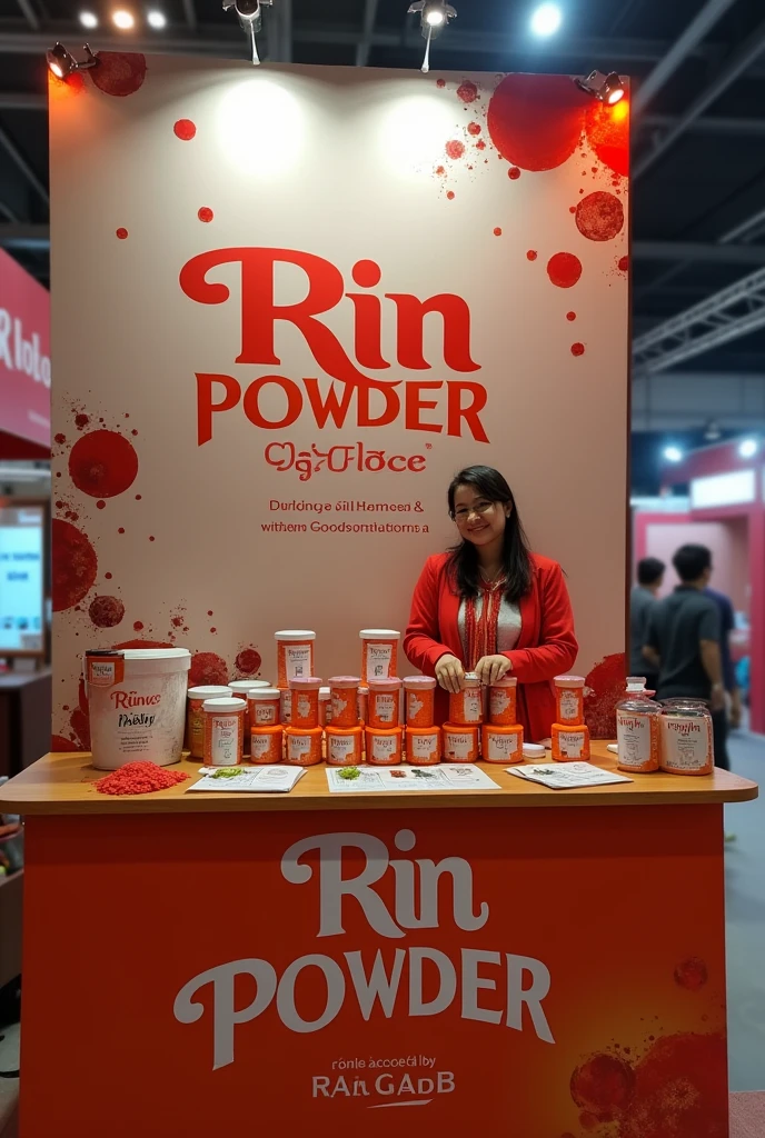 Show me a booth or stall photo of rin powder activation in bangladesh.
remember, it will be a total stall photo