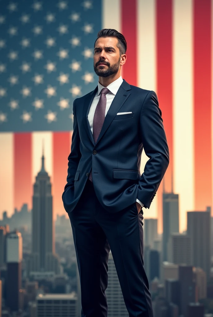 the idea that hard work and perseverance can lead to success in american, I own a large investment fund, generates an image that encourages new clients to invest in my fund. It should be noted that investments are made in United States companies and bonds., This image should be striking and capture a lot of attention