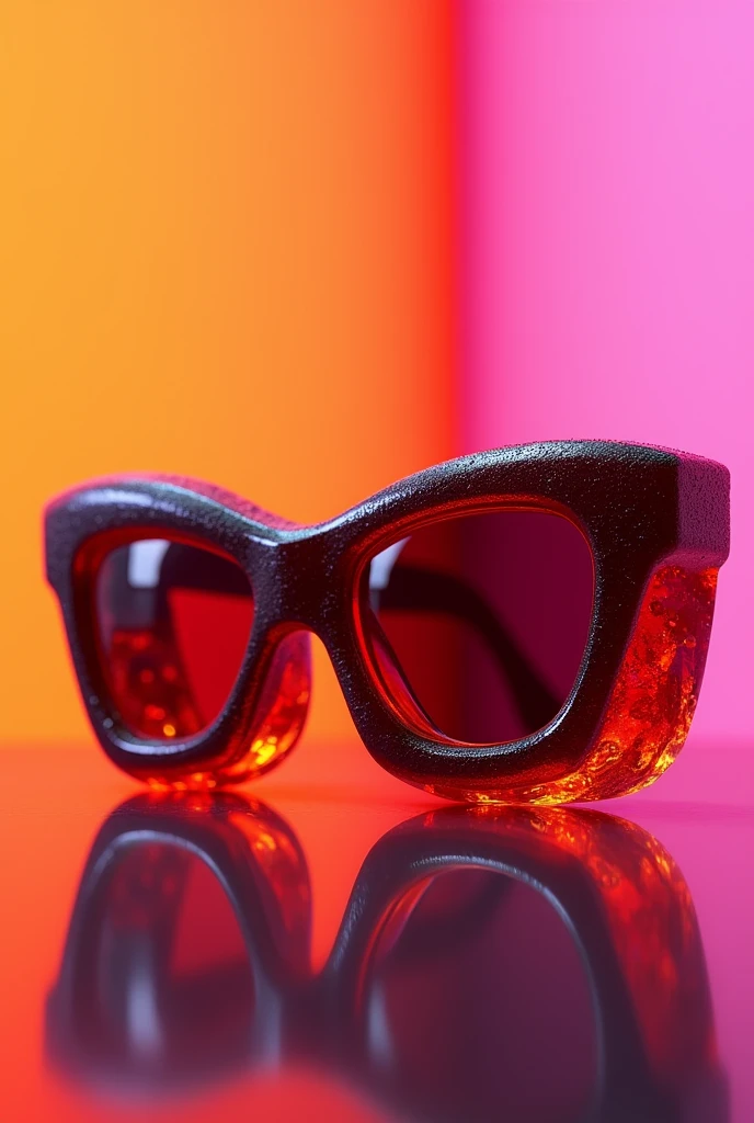 Create a spicy gummy with dark glasses with flou