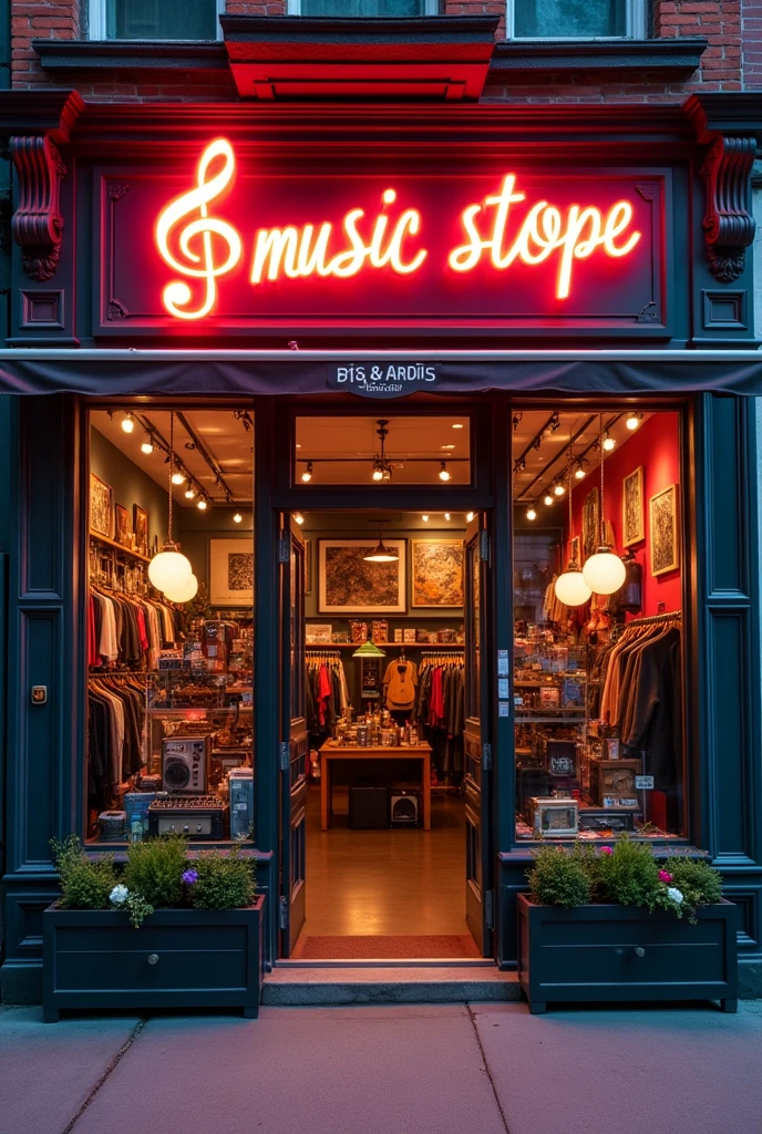 Outside view of music store with initial SLG