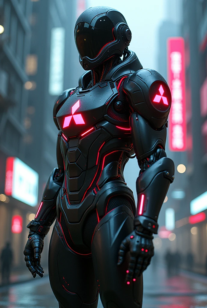 Mitsubishi logo as cyber soldier