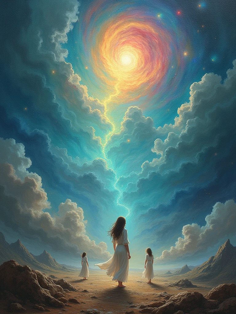 lucid dreams, out-of-body travel, astral plane, limbo, illusion of reality, sprites, luminous oil paints, painting in the style of Salvador Dali, surrealism, sharpness, high image quality, magic, photorealism, ultra-wide angle, depth of field, high detail, dynamic pose