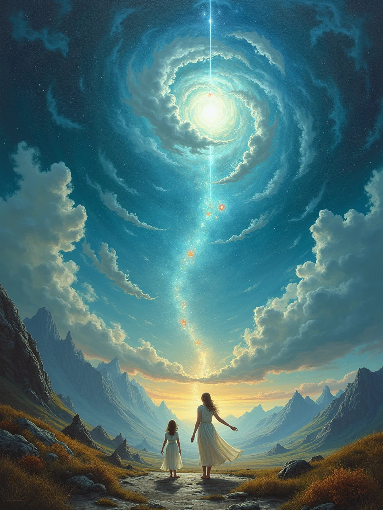 lucid dreams, out-of-body travel, astral plane, limbo, illusion of reality, sprites, luminous oil paints, painting in the style of Salvador Dali, surrealism, sharpness, high image quality, magic, photorealism, ultra-wide angle, depth of field, high detail, dynamic pose