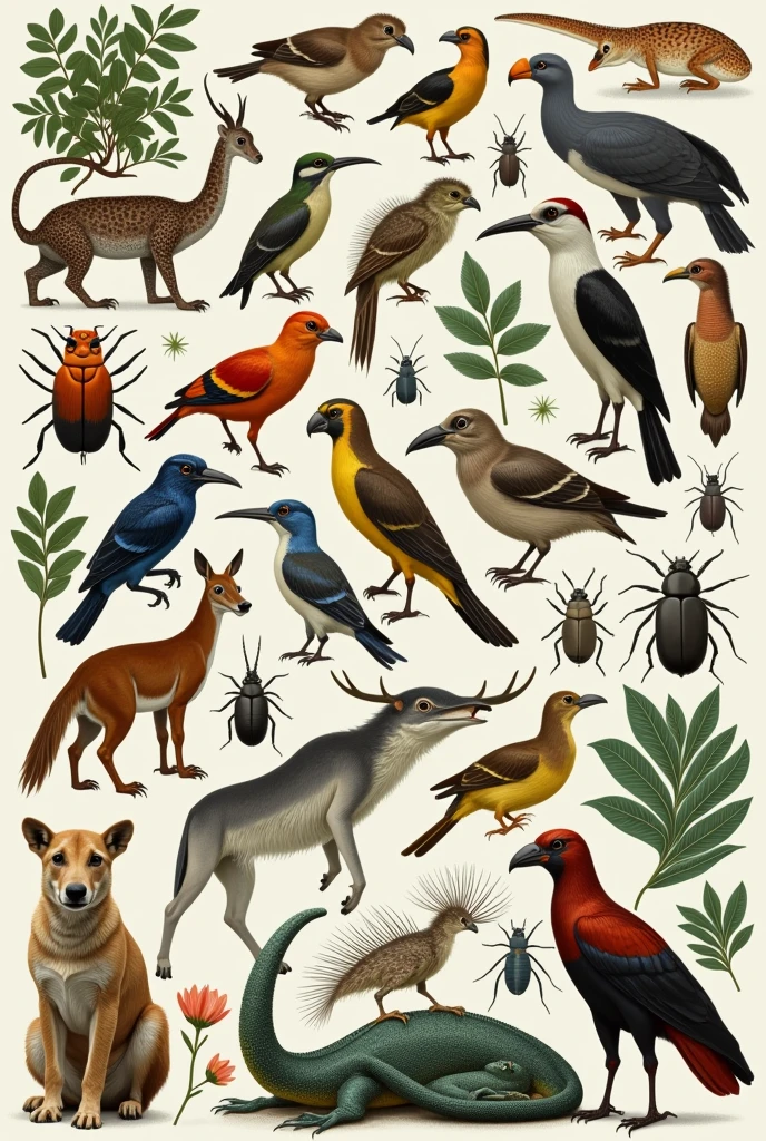   Biodiversity, with a large number of mammal species, birds, reptiles, amphibians and insects.