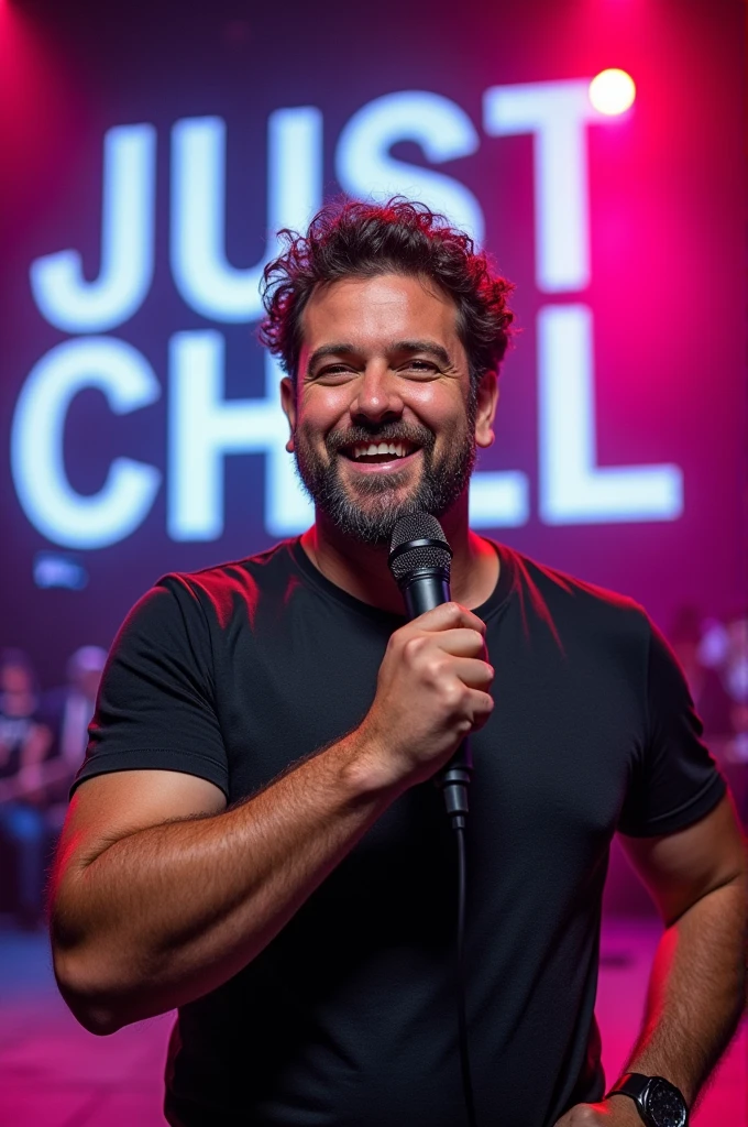 A comedian page's cover photo which name is 'JUST CHILL'