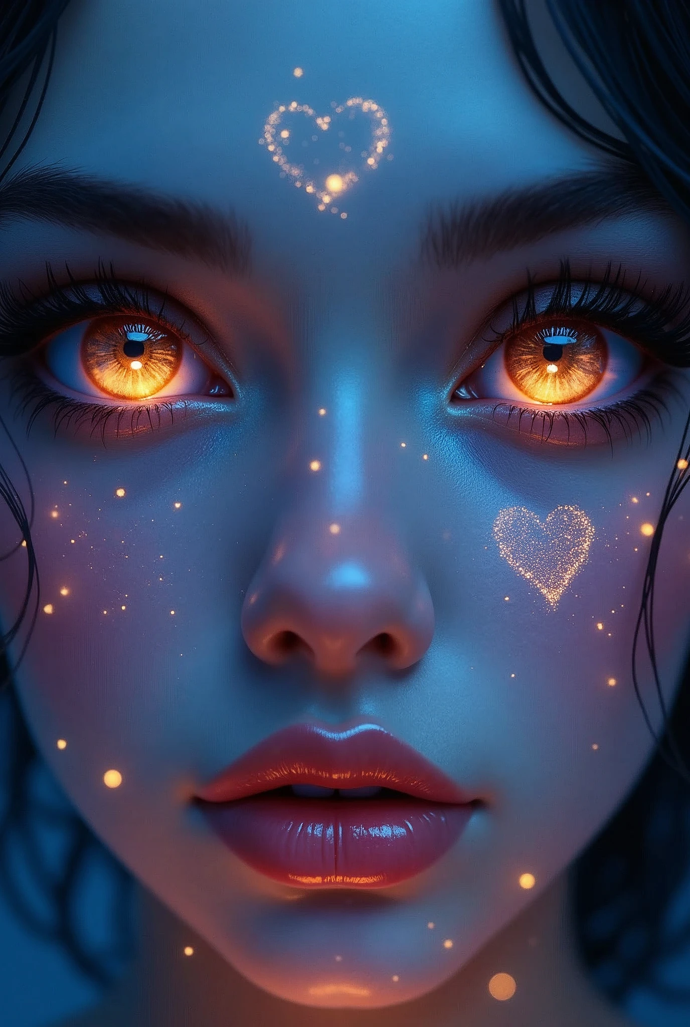 A beautiful night sky, stars forming the intertwined names of Ramos and Marrysan, moon surrounded by hearts, beautiful detailed eyes, beautiful detailed lips, extremely detailed eyes and face, long eyelashes, romantic, dreamy, ethereal, (best quality,4k,8k,highres,masterpiece:1.2),ultra-detailed,(realistic,photorealistic,photo-realistic:1.37),cinematic lighting,vibrant colors,dramatic chiaroscuro,detailed night sky,glowing moon,sparkling stars,hearts,intricate typography,fantasy,magical realism