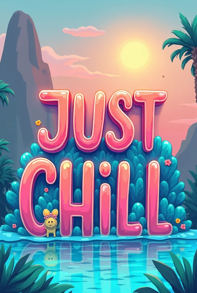 Funny text is 'JUST CHILL'