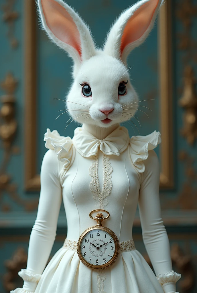 A costume inspired by the rabbit from Alice in Wonderland for women
