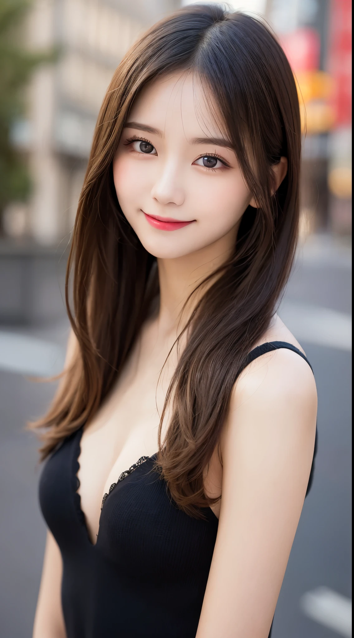 Tabletop, Highest quality, shape, Very detailed, finely, High resolution, 8k wallpaper, 完璧なダイナミックな構shape, Beautiful and detailed, Tokyo Trends&Random cute hairstyles, Small breasts, Natural color lip, Random sexy poses,Cute Smile,20-year-old girl、Beautiful and elaborate face、Perfect and beautiful face,Big eyes、Beautifully detailed face、Perfect and beautiful double eyelids、Blur the background、Perfect and beautiful face、Feminine poses、Blur the background、Slim face and figure、Blur the background,Smile