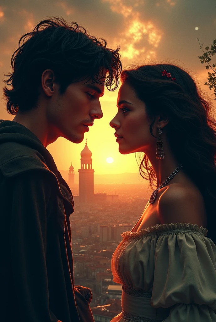 Generate a digital movie poster about Romeo and Juliet, it should not be obvious that it came from AI