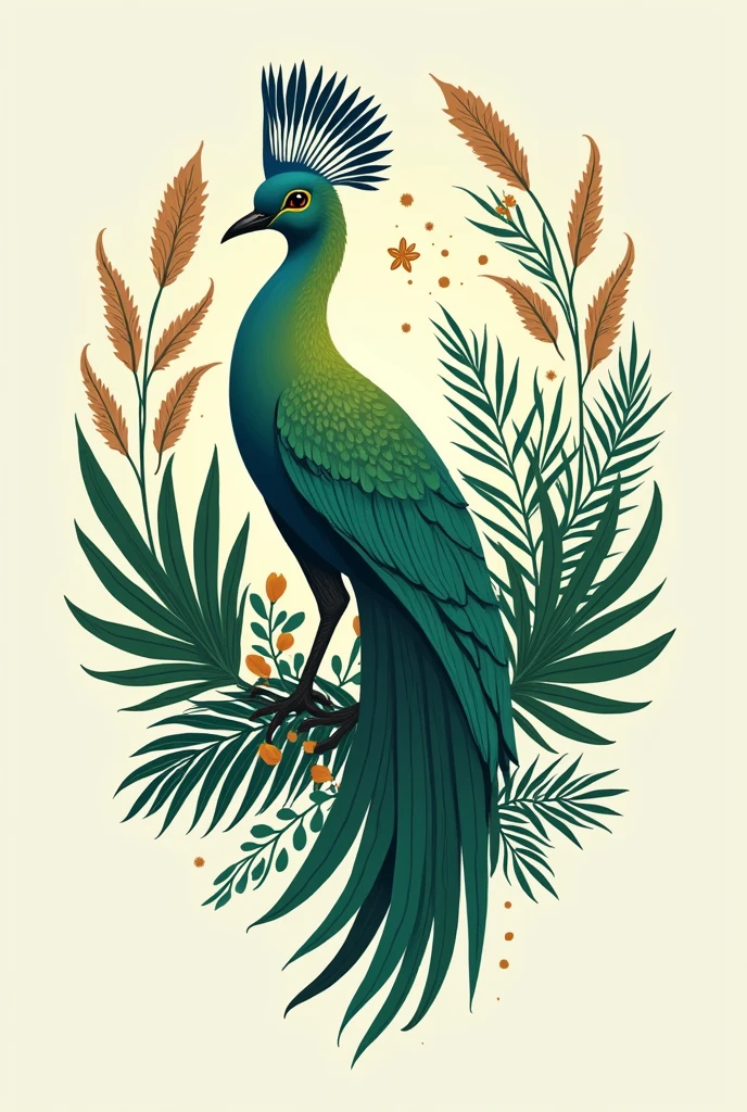 Logo for a beauty pageant on the Ecology and fauna of Guatemala with the quetzal bird