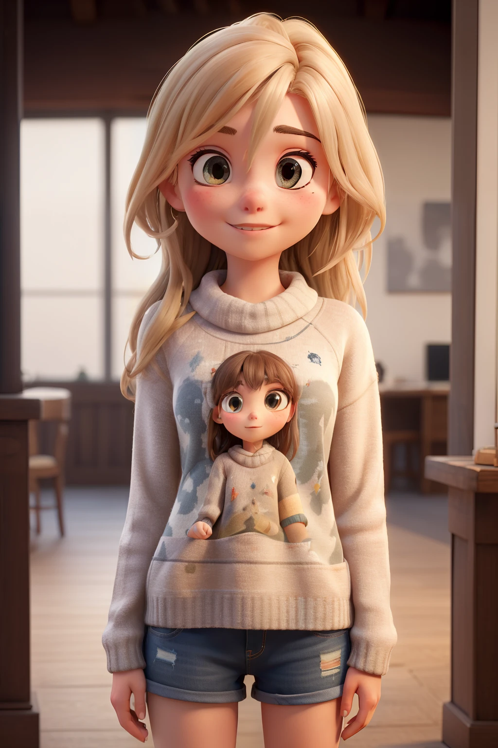 ((best qualityer)), ((work of art)), (detailded), 1 girl, ombro to ombro sweater,