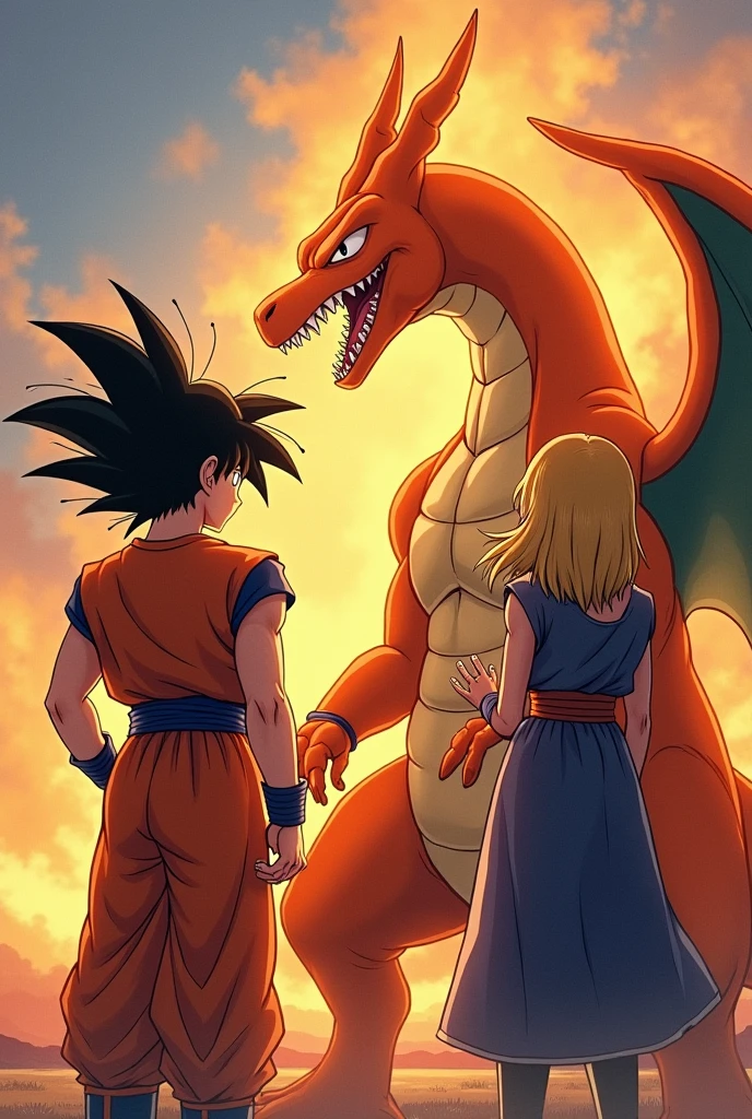 charizard with goku and saitama