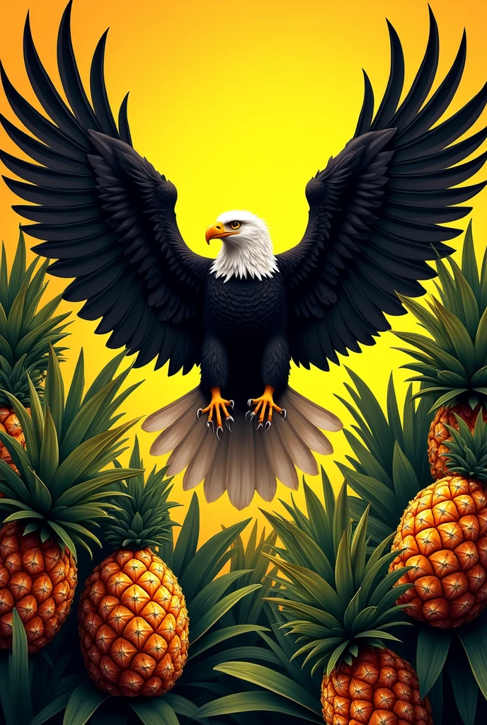 pineapple,eagle,yellow,red,black