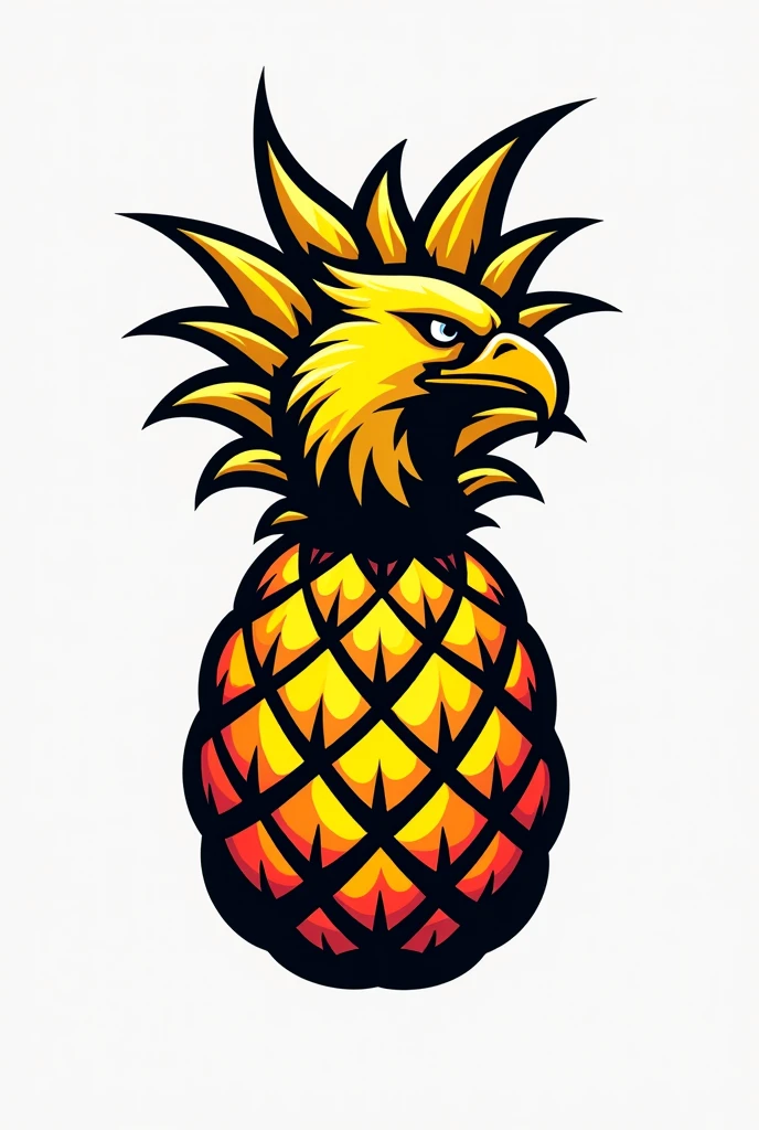 pineapple,eagle,yellow,red,black,logo