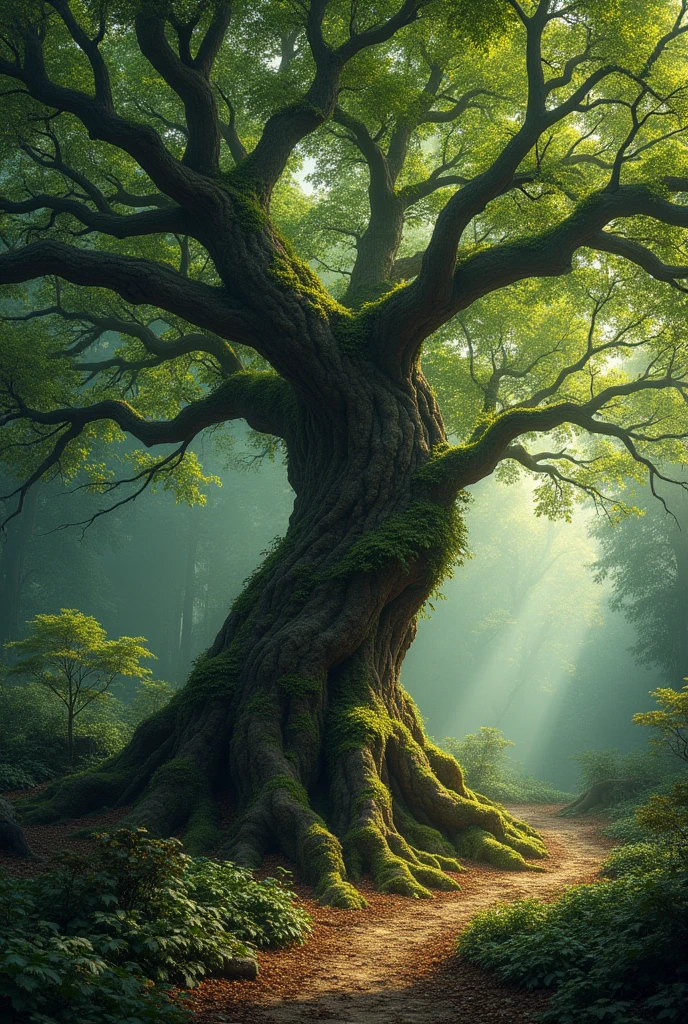 Sacred tree in the fairy forest