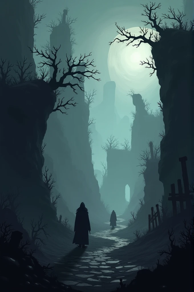 Landscape,2d platformer, creepy, dark 