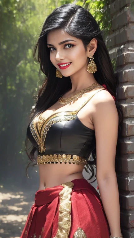 "((top-quality)), ((masterpiece)), (detaileds: 1.4), 3D Realistic Oil Painting , Sexy charming pirate smiling mischievously, sexy midriff, busty waist, epaulette, Seductive cleavage, Pleated mini-skirt, Sharp details, Frivolous and scandalous, bright skin, Enchanting daylight, Ron Hicks Style, Artgerm, by Greg Rutkowsky, Movie Rendering ",The most beautiful girls of real India