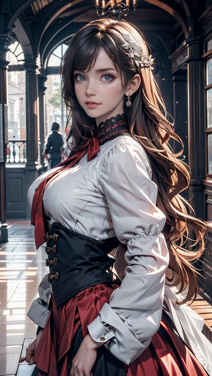 ((masterpiece)), (Highest quality))), (Character design sheet, National costume, same characters, front, ~ side, return), figure, 1 girl, whole body, Silver Hair, eyes hair, Beautiful Eyes, Princess Cut, Environmental change scene, Short skirt, Shyness, woman, girl, Are standing, Gothic ta, VTuber, Chartern Betarola, (simple returnground, white returnground: 1.3) ( masterpiece:1.2), (Highest quality:1.3)