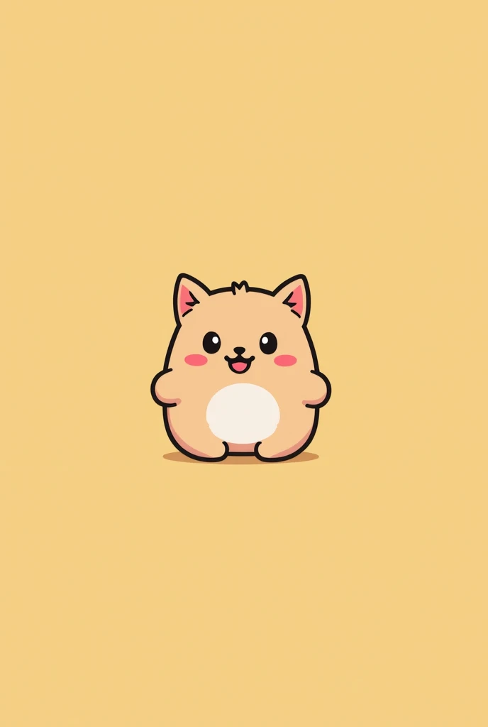 (Most of the background is solid color.),Simple little cute cartoon character picture