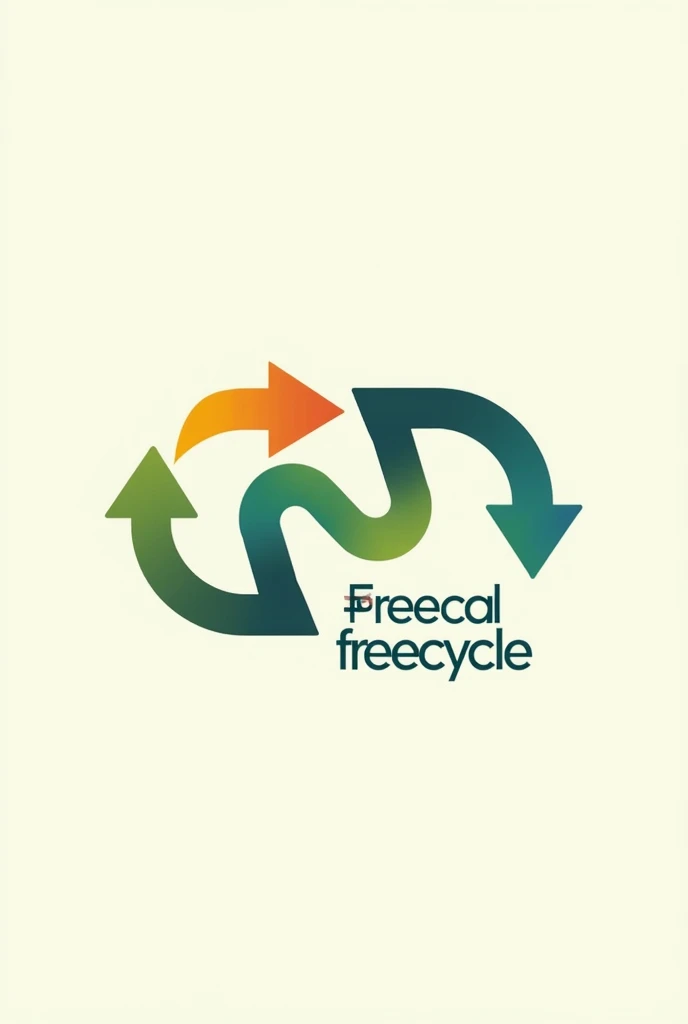 Generate a 3 arrows moving in opposite directions written graphics "Local freecycle network"