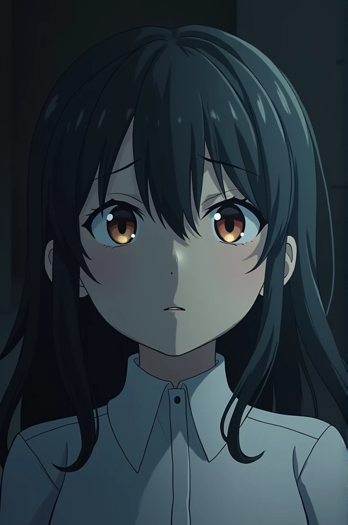 A young girl cries when she is raped by her own father, everything should be detailed and in anime style
