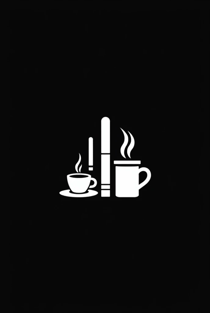 Logo for a podcast called "What We Bandits Keep Quiet" what to use, besides the name, the following elements:

Cenicero
Cigarrillo
Cigarrillo de marihuana
Una taza de café

Todo el logo en fondo negro y los elementos besides the name en blanco. I want it to be a logo that generates controversy and impact among viewers.... All content of the Podcast is for adults. 