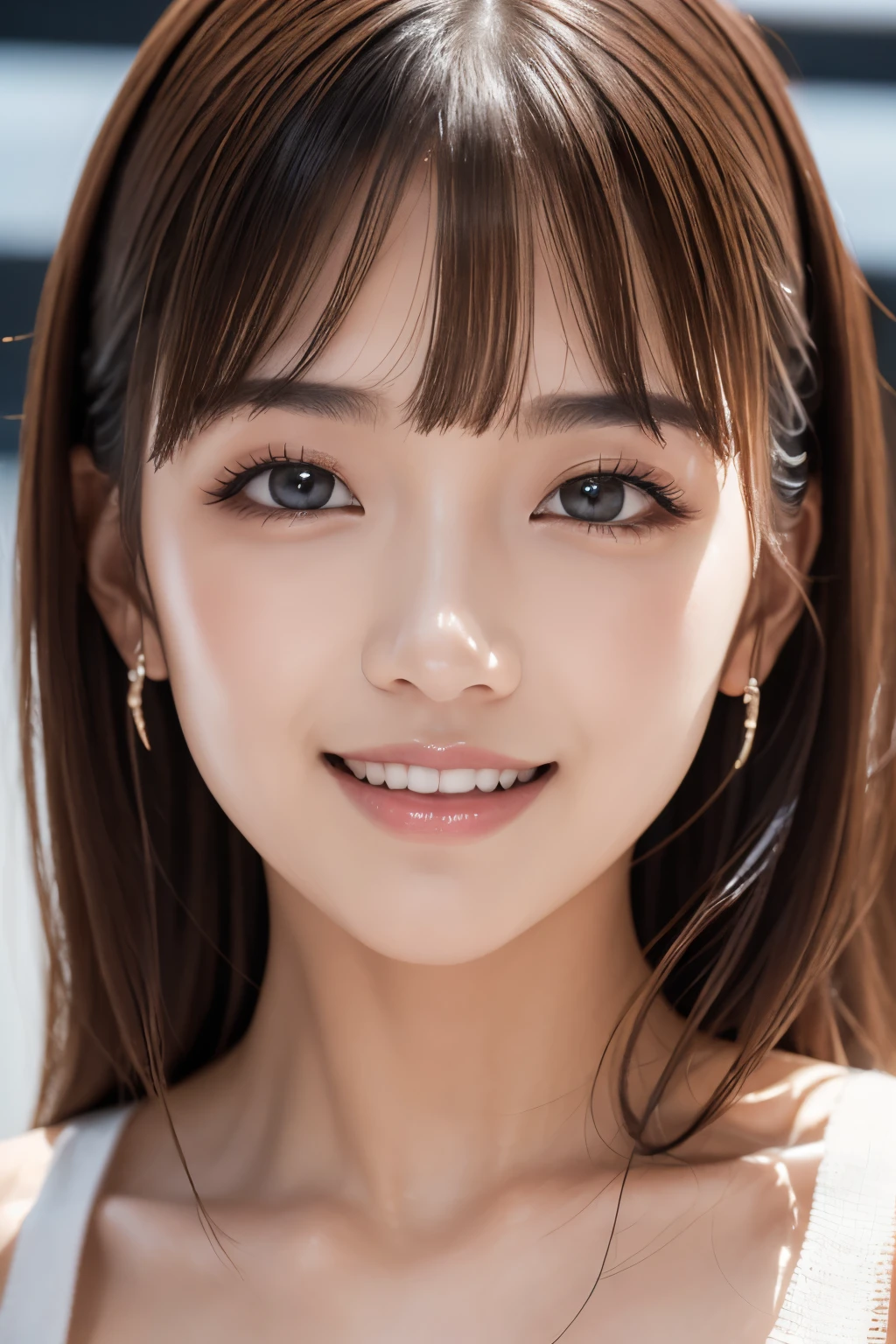 (masterpiece:1.3), High resolution, full body, Super detailed, Highly detailed CG Unity 8k wallpaper, Realistic, photo-Realistic, RAW Photos, Beautifully detailed face, Pale skin, Realistic glistening skin, Detailed cloth texture, Detailed hair texture, Perfect female body, Beautiful Face, Accurate, Anatomically correct, Highly detailed face and skin texture, Natural neck length, (Beautiful Hands), (Fair skin:1.1), (Good teeth alignment:1.1), (Sweaty skin:1.2), BREAK, Fine grain, Symmetrical eyes, Light brown eyes, double eyelid, Thin eyebrows, (Glossy Lips:1.4), ((A face waiting for a kiss:1.2)), (blush:1.1), (Sparkly little hair accessories:1.1), (Beautiful smile:1.1), (Holding a microphone:1.3), BREAK, (An elegant and cute 20-year-old  idol:1.3),  baby face, BREAK, huge breast, Slim figure, Toned Abs, ((Half Up, Black Hair, bangs:1.2)), (Cowboy Shot:1.2), (View your viewers), Cowboy Shot, From above, BREAK, (Singing on stage:1.3),Harajuku、20 years girl、Cute、Sexy shot looking at camera, elected nipples,