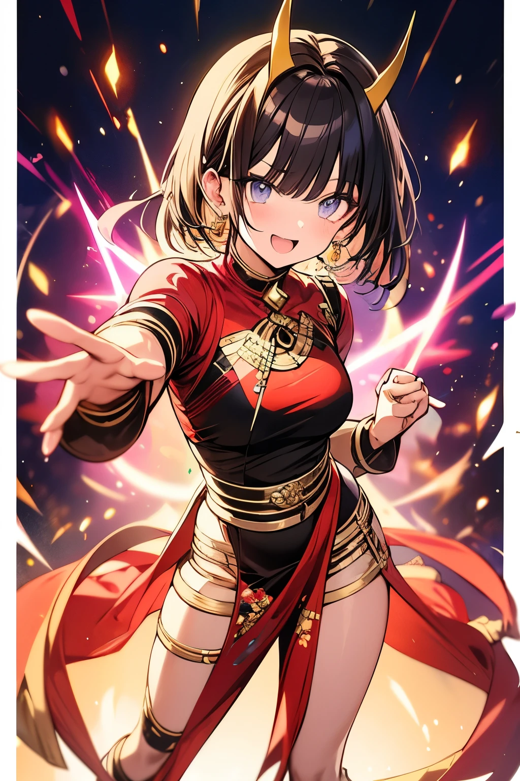 anime style, martial arts fighter in party outfit, dress for party.